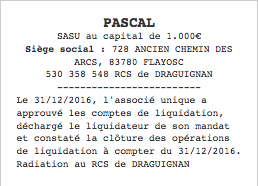 annonce legale liquidation sasu